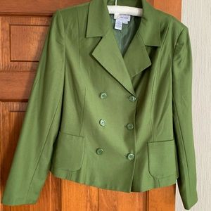 Bright olive green JG HOOK blazer.